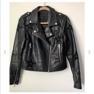 BLANKNYC Leather jacket with stars